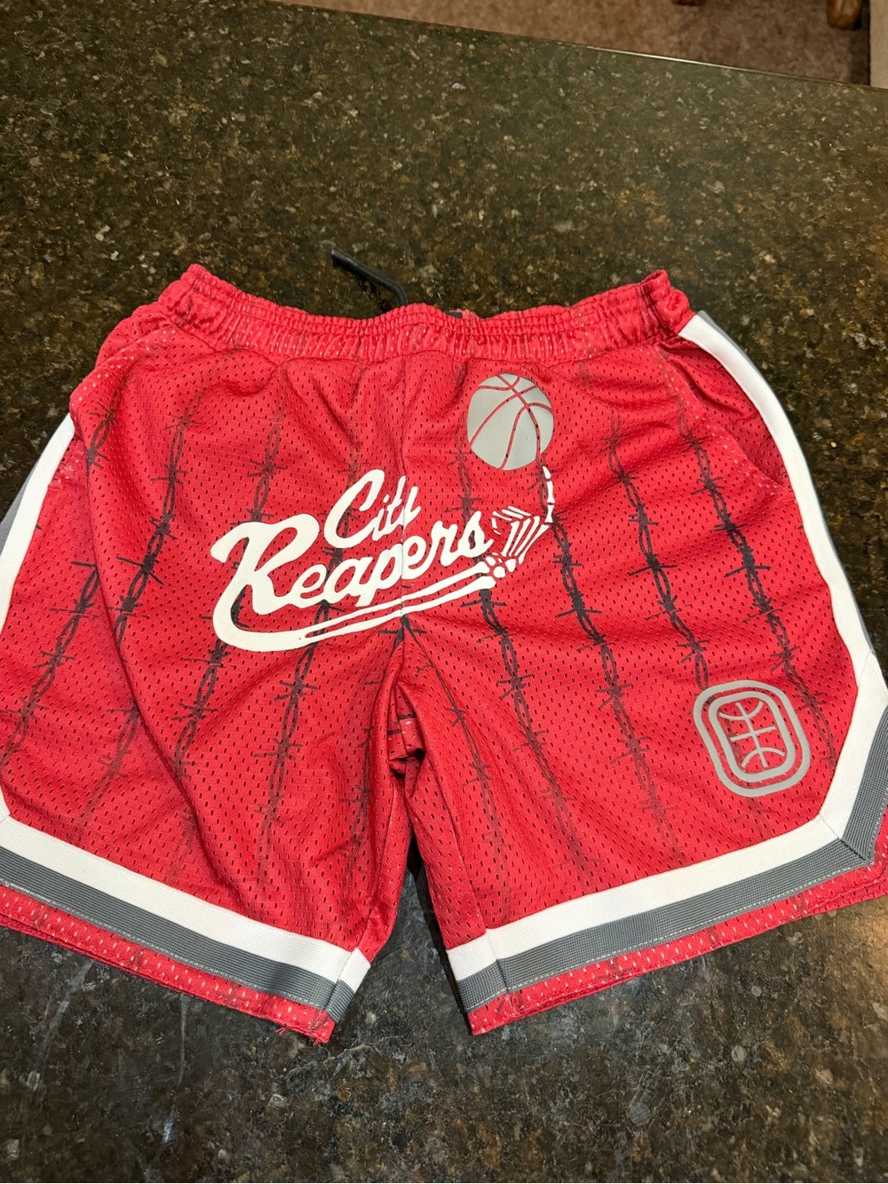 City Reapers Kids Red Athletic Mesh Shorts